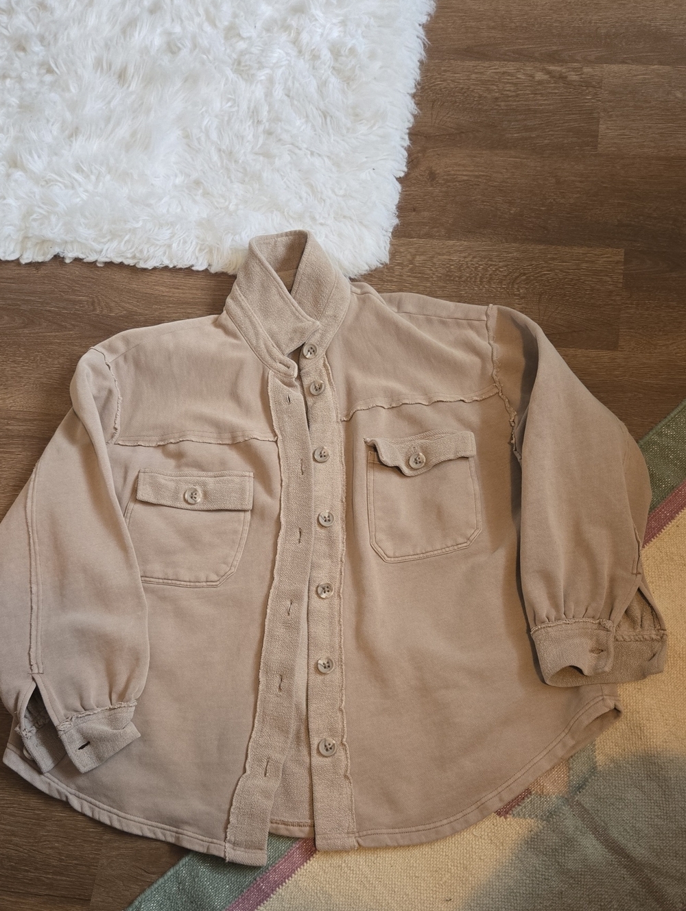 Z Supply Beige Casual Button-Down Utility Shirt